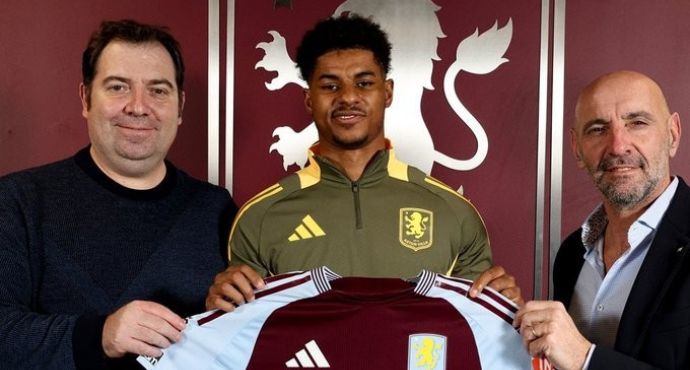 Aston Villa has officially announced the loan signing of Marcus Rashford