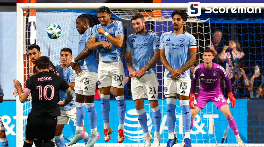 인터 마이애미, 뉴욕시티에 4-0 대승... 메시 '멀티골'로 부앙가 제치고 MLS 득점 선두