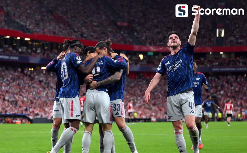 아스널, 아틀레틱 빌바오 원정 2-0 완승...마르티넬리·트로사르 '두골 합작