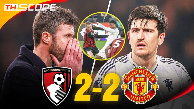 ​แมนยู 10 คนเจ๊าบอร์นมัธ 2-2 แม็กไกวร์โดนแดง-ดราม่าจุดโทษ