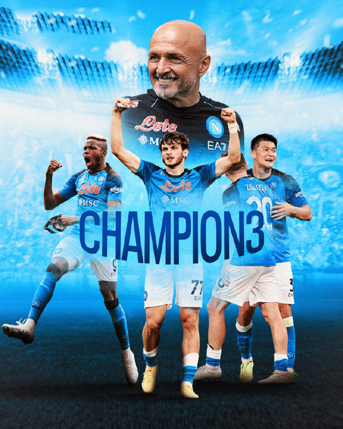 Napoil won the Serie A title 5 rounds ahead of schedule after 33 years