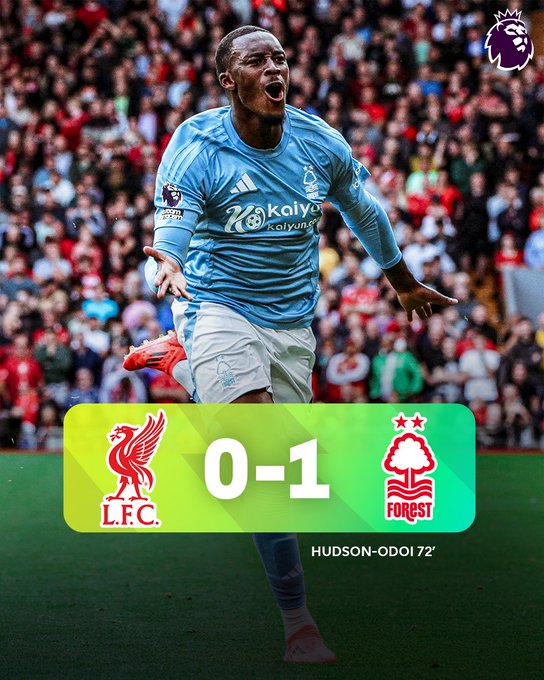 Liverpool 0-1 thua sốc Nottingham Forest tại sân Anfield