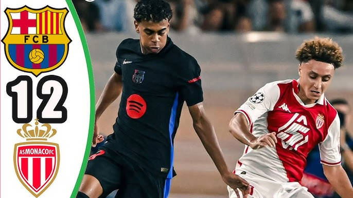 Monaco 2-1 Barcelona | Yamal lập công nhưng khó cứu Barca với 10 người