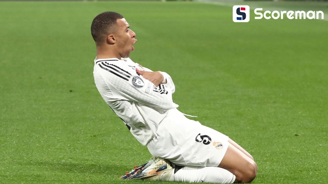 레알 마드리드, 아탈란타에 3-2 승리...음바페 UCL 50호 골!