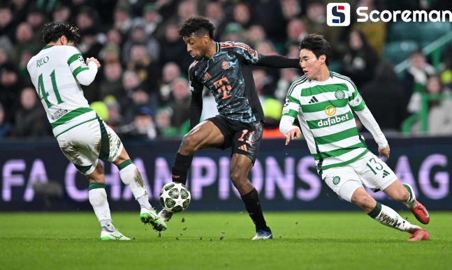 뮌헨, 챔스 PO 1차전서 셀틱 2-1 격파... 양현준 어시스트, 김민재 결장