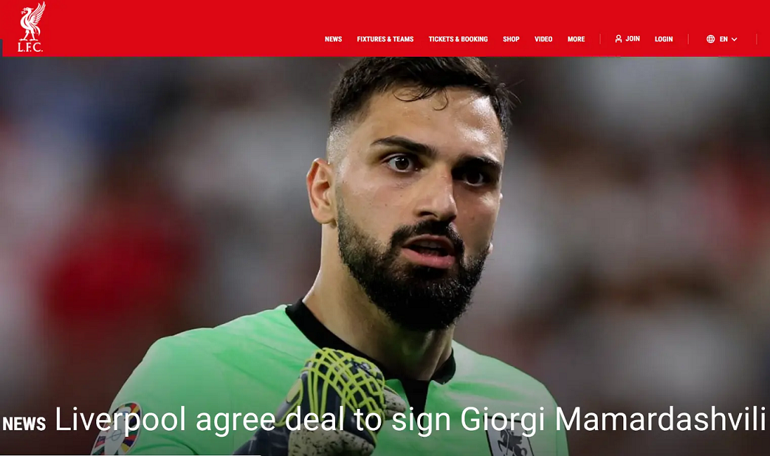 Chính thức: Liverpool đac chốt hợp thủ môn Georgia với giá trị 45 triệu euro