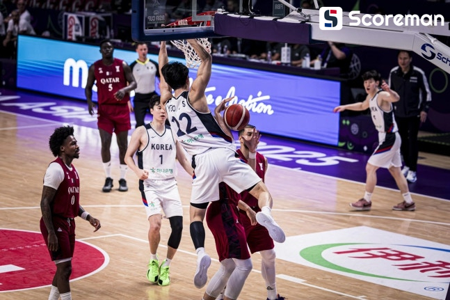 한국, 아시아컵서 카타르에 97-83 완승...대회 첫 승 신고
