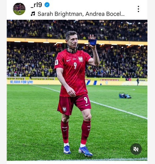 '월드컵 무산' 레반도프스키, 폴란드 축구대표 은퇴 암시