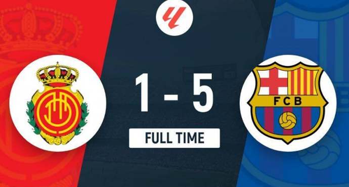 สิ้นสุดการไม่ชนะ 3 นัดติดต่อกัน! บาร์เซโลนาถล่มมายอร์ก้า 5-1