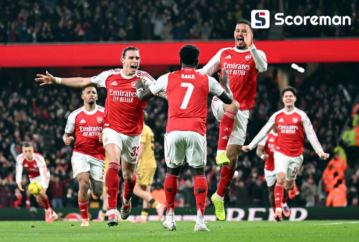 아스널, 승부차기 끝에 리그컵 준결승 진출... 33년 만의 우승 노린다