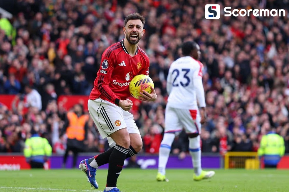 ‘브루노 1골 1도움+세슈코 결승골’ 맨유, 팰리스에 2-1 역전승, 3위 점프! 캐릭 임시감독 “지금 순위 큰 의미 없다”