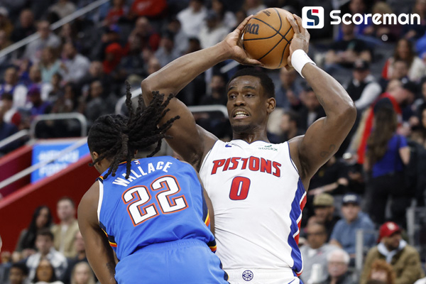 ‘동부 1위’ 디트로이트, ‘서부 1위’ OKC 제압