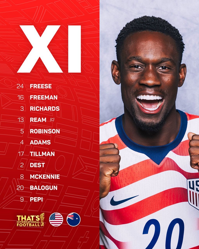 ​USA vs Australia Lineups: Balogun and McKennie Lead; Pulisic Absent