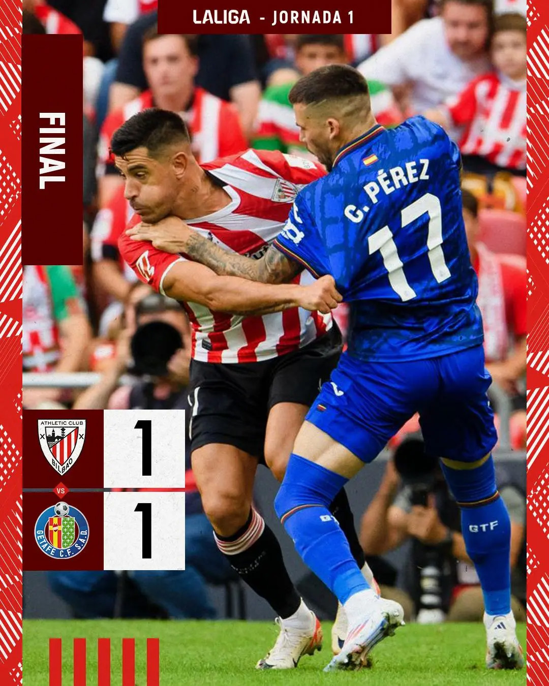 Trận mở màn La Liga: Sancet lập siêu phẩm, tân binh Uche gỡ hòa! Athletic Bilbao 1-1 Getafe