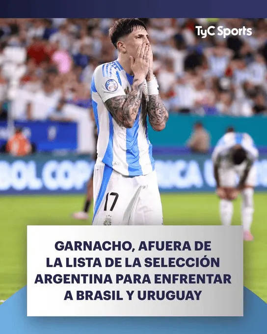 Tyc: Tiền đạo Garnacho của Manchester United không có tên trong danh sách cuối cùng của ĐTQG Argentina