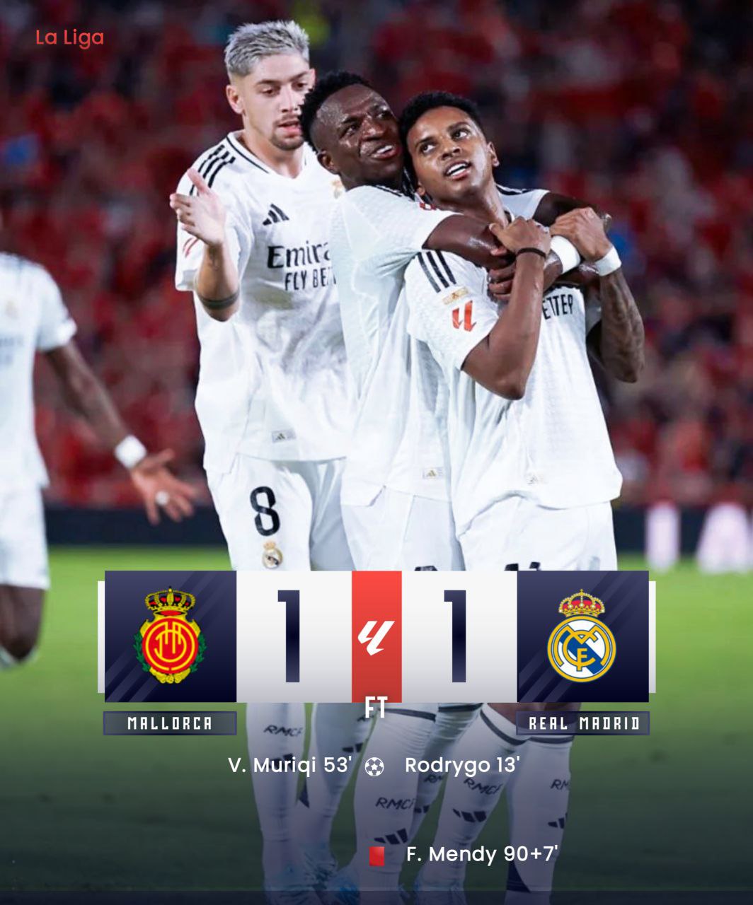 FT：Mallorca 1-1 Real Madrid