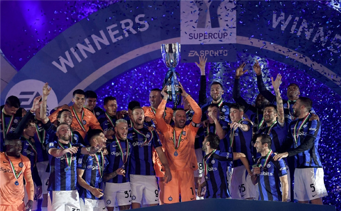 Inter thrash rivals Milan 3-0 to win Italian Supercup