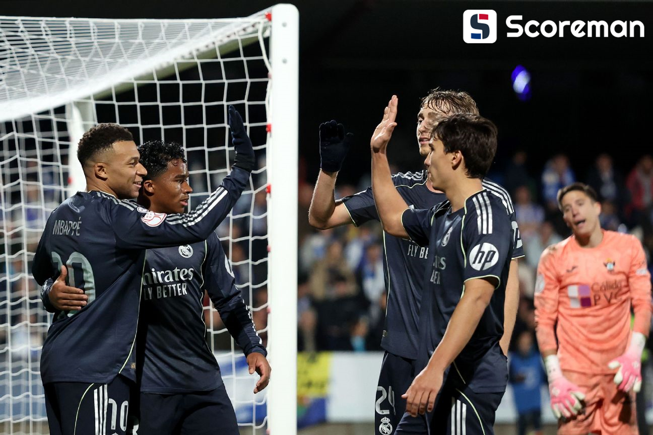 레알 마드리드, 코파 델 레이 32강전서 3부리그 강등권 팀에 진땀승→음바페 2골+자책골 유도