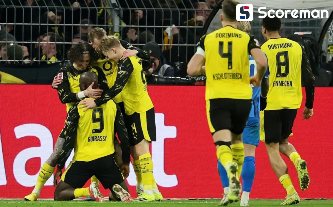 '기라시 멀티골' 도르트문트, 하이덴하임에 3-2 역전승...1위 바이에른 6점 차 추격