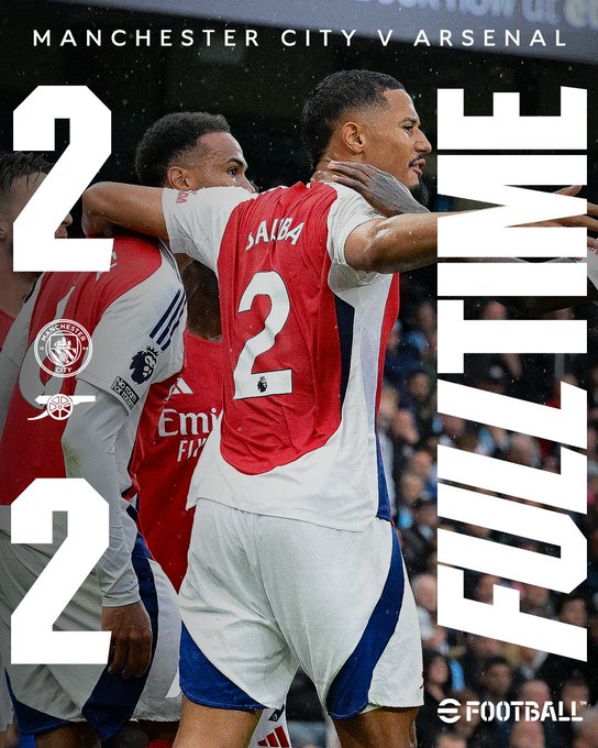 FT: Manchester City 2-2 Arsenal