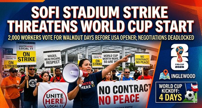 SoFi Stadium Workers Threaten Strike Days Before World Cup Kickoff