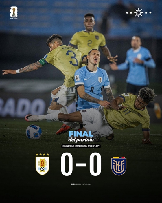 AFA - อุรุกวัย เสมอ เอกวาดอร์ 0-0 ซึ่งไม่ชนะ4นัดติด