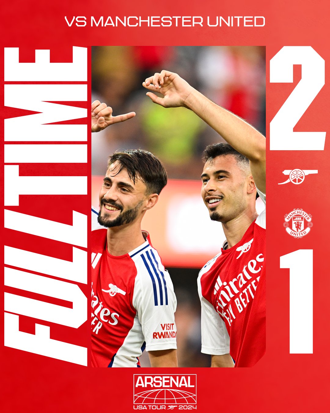 Kết quả giao hữu: Arsenal 2-1 Manchester United