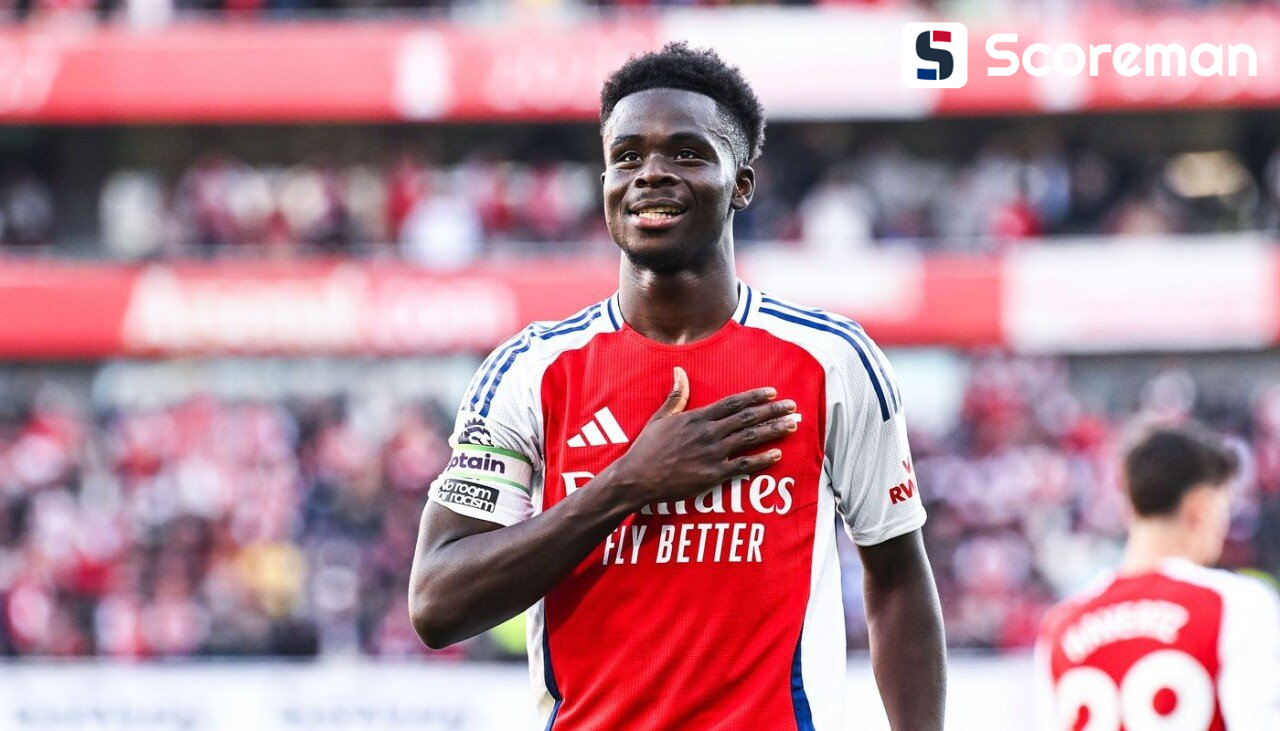 '22년 만의 우승 도전' 아스널, 사카와 장기 재계약...구단 최고 연봉 선수 된다