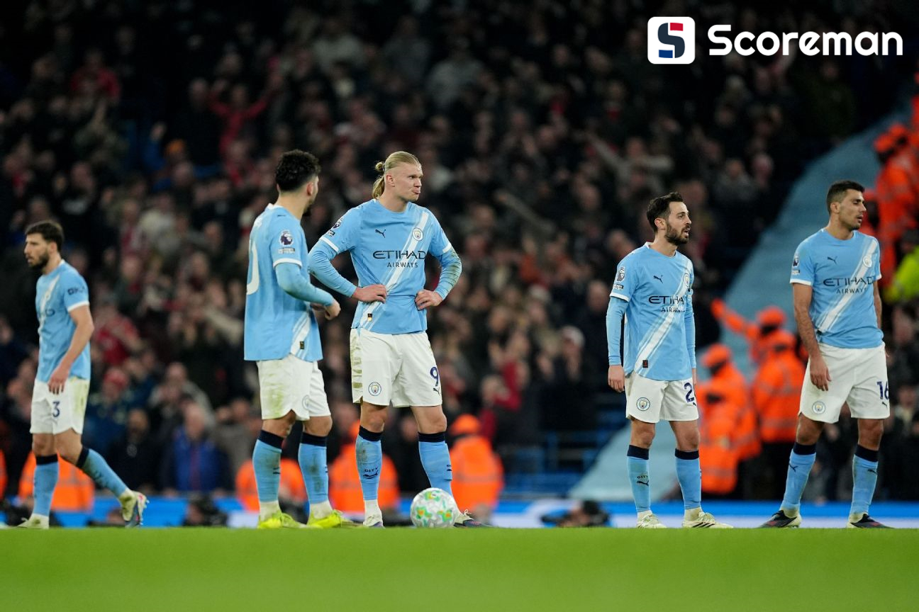 맨시티， 세메뇨-로드리 골에도 17위 노팅엄과 2-2 무! 아스널 추격 비상