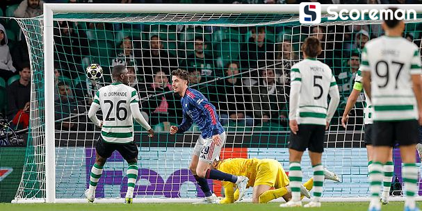 '하베르츠 결승골' 아스날, 스포르팅 원정서 1-0 진땀승...UCL 4강 진출 '청신호'