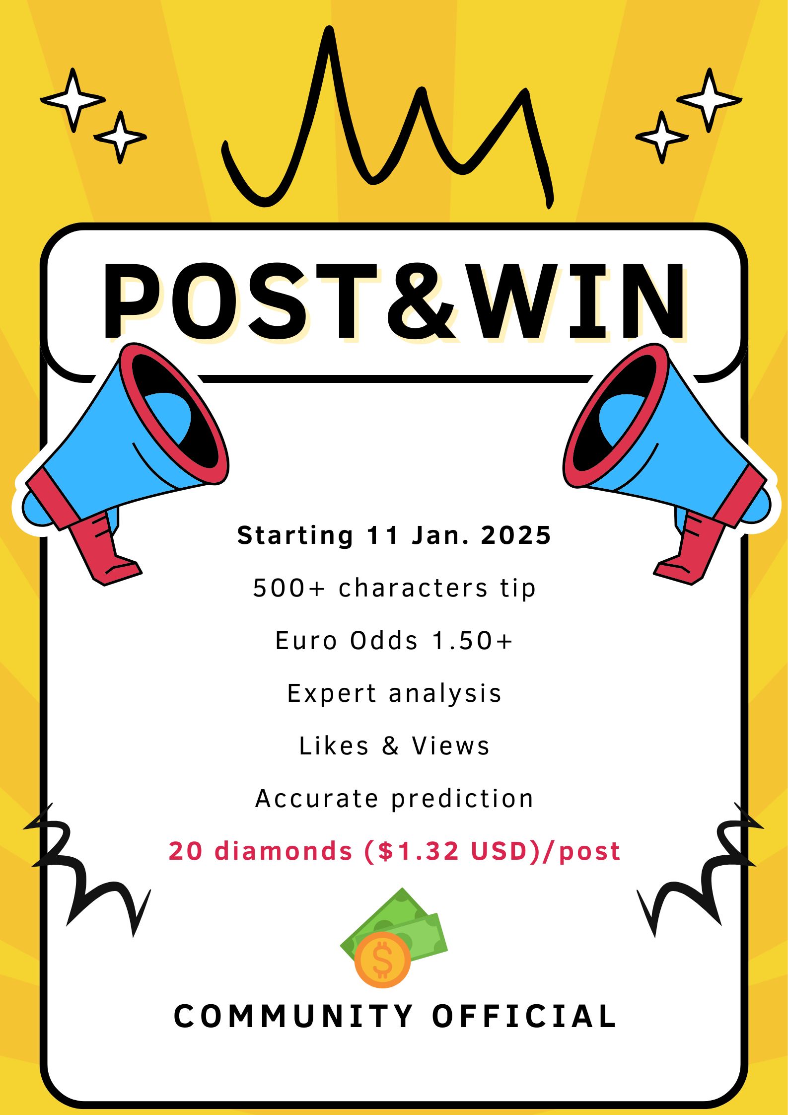 📣Daily Rewards for Sharing Posts! 🎁💎👏