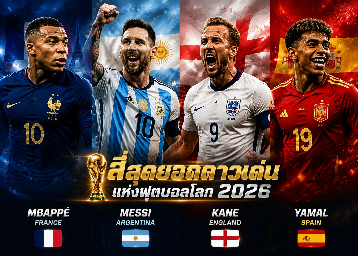 4 ซูเปอร์สตาร์ฟุตบอลโลก 2026