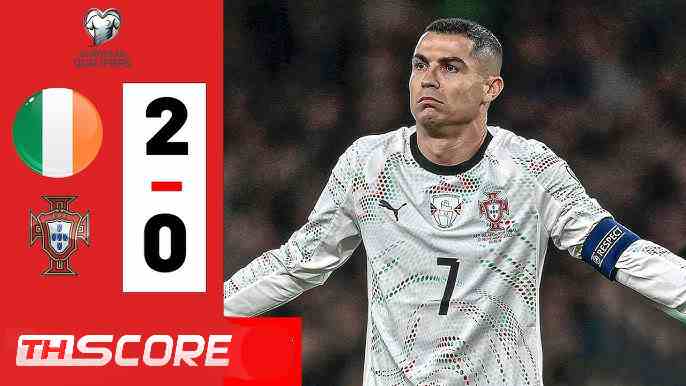 โรนัลโด้โดนแดง! โปรตุเกส 10 คน บุกพ่ายไอร์แลนด์ 0-2 ประเดิมแพ้นัดแรก