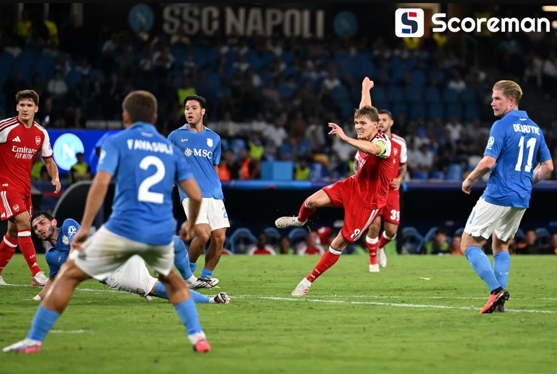 '외데고르 결승골' 아스날, 나폴리 원정 1-0 승리...UCL 첫판부터 승점 3점