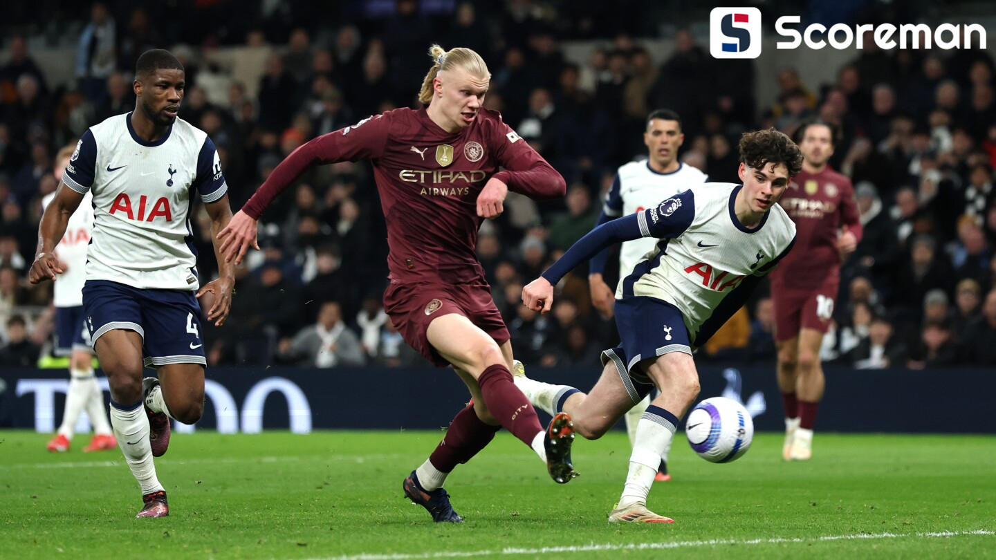 토트넘, 맨시티에 0-1 패배 → 13위 추락...
