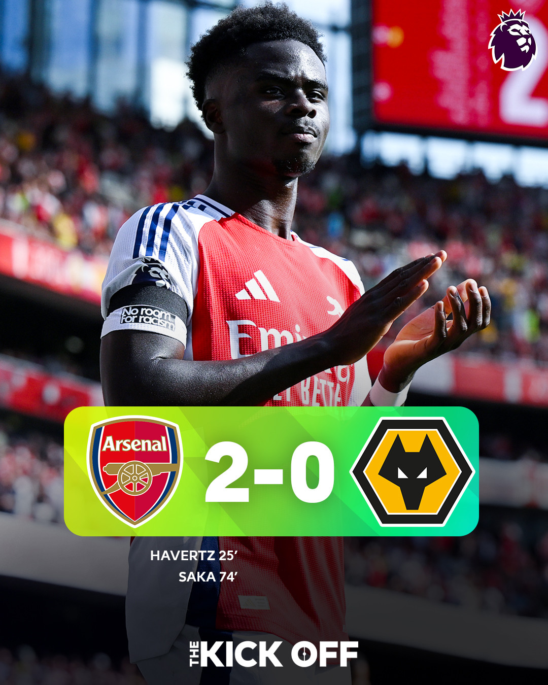 Kết quả Ngoại Hạng Anh: Arsenal 2-0 Wolves