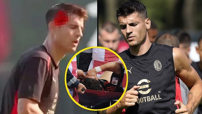 Alvaro Morata Dilarikan ke Rumah Sakit Setelah Bertabrakan dalam Latihan AC Milan