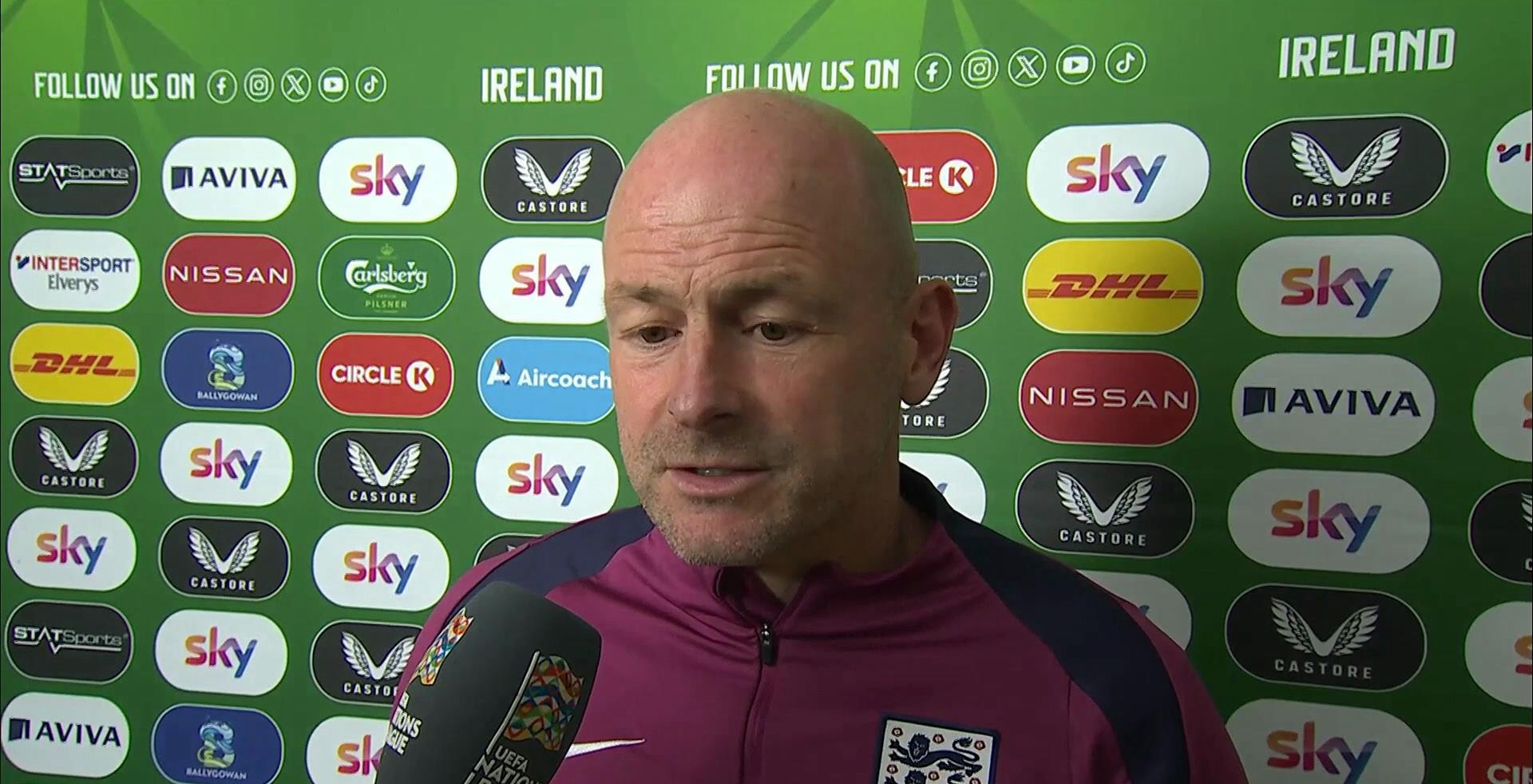 England's interim head coach Lee Carsley gave an interview to ITV