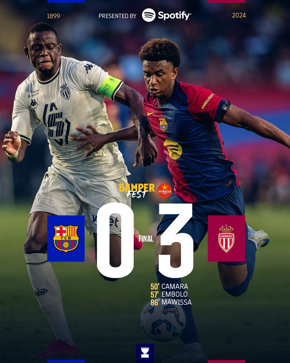 Kết quả Cúp Joan Gamper: Barcelona 0-3 AS Monaco