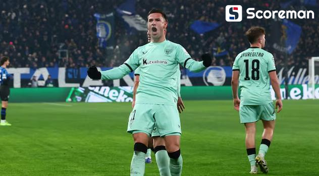 아틀레틱 빌바오, 아탈란타에 3-2 역전승…UCL 16강 희망 살리다