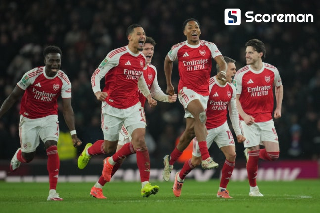 아스널, 승부차기 끝에 리그컵 준결승 진출... 33년 만의 우승 노린다