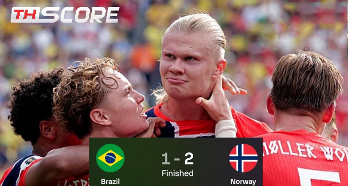 ​ฮาลันด์เบิ้ล! นอร์เวย์เฉือนบราซิล 2-1 ทะลุรอบ 8 ทีมสุดท้ายฟุตบอลโลก