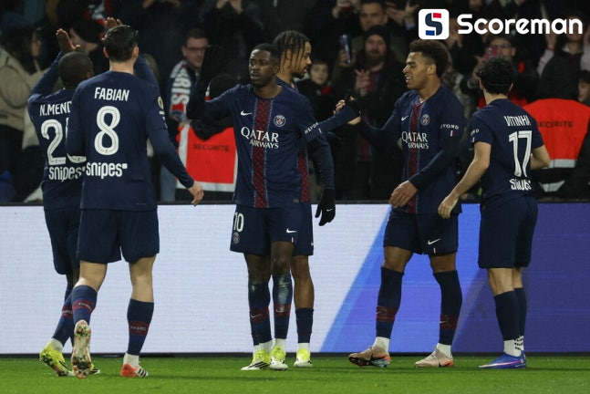 ‘뎀벨레 멀티골’ PSG, 릴 3-0 제압...리그앙 선두 복귀