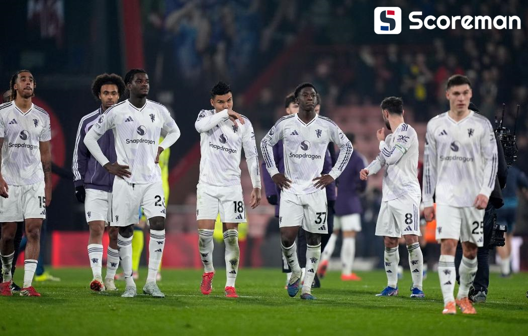 '매과이어 퇴장' 맨유, 본머스와 2-2 무승부…3위 유지