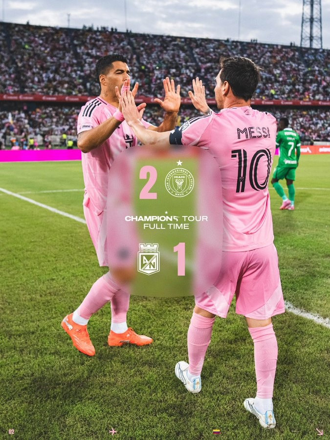 Inter Miami 2-1 Atlético Nacional Medellín, Messi sút trúng cột dọc, Suárez đá bồi ghi bàn