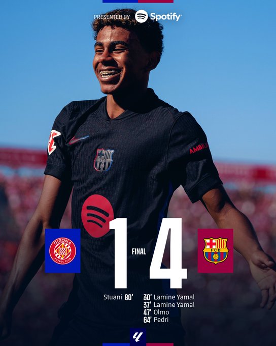 Kết quả VĐQG Tây Ban Nha: Girona 1-4 Barcelona