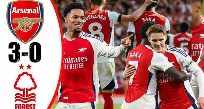 พรีเมียร์ลีก - อาร์เซนอลชนะฟอเรสต์ 3-0 สิ้นสุดสถิติไม่ชนะ 4 นัด