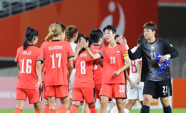 한국 여자축구, 방글라데시 6-0으로 꺾고 AG 8강행