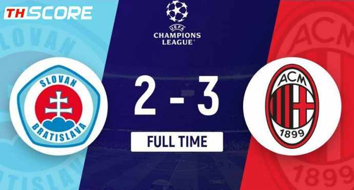 ชนะ 3 นัดรวด! เอซี มิลาน เอาชนะ บราติสลาวา 3-2
