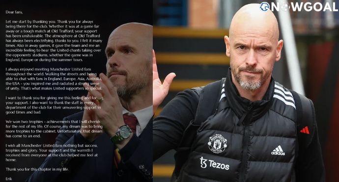 Ten Hag's Farewell Letter: 